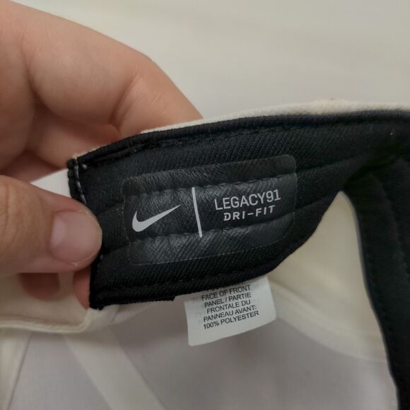 Nike Snapback Hat White OSFM Adjustable Breathable Legacy91 Dri-Fit 6 Panel - Picture 7 of 8